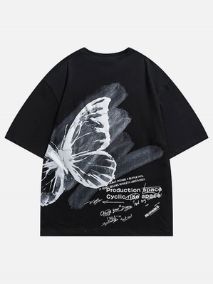 Blanche  T Shirts Aelfric Eden Butterfly Graphique Tee - SFH-5728189